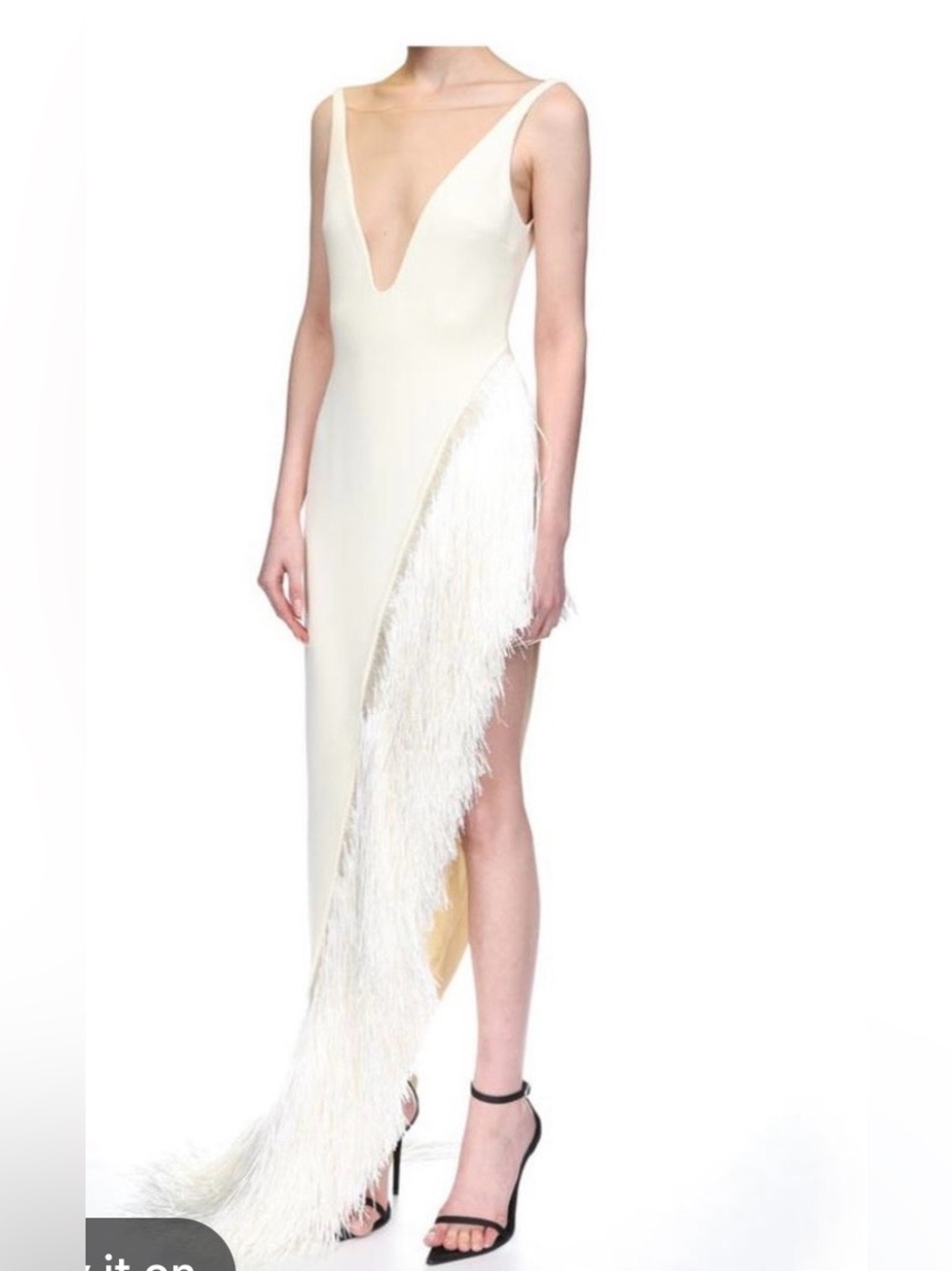 David Koma Asymmetric Feather Dress